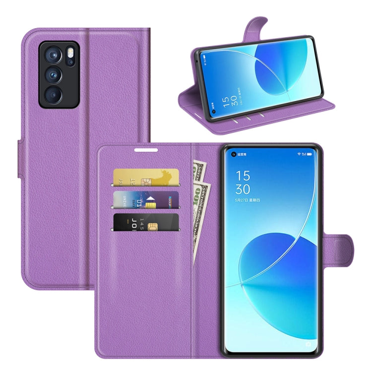 For OPPO Reno6 Pro 5G Litchi Texture Horizontal Flip Protective Case with Holder & Card Slots & Wallet