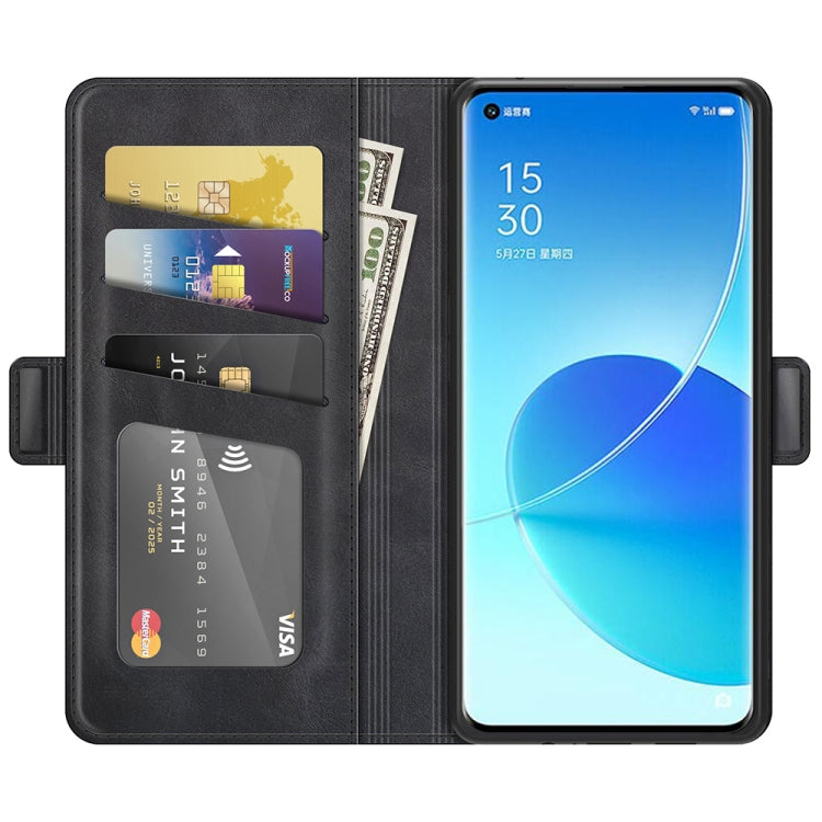 For OPPO Reno6 Pro 5G Dual-side Magnetic Buckle Horizontal Flip Leather Case with Holder & Card Slots & Wallet
