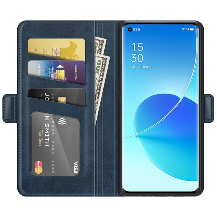 For OPPO Reno6 Pro 5G Dual-side Magnetic Buckle Horizontal Flip Leather Case with Holder & Card Slots & Wallet