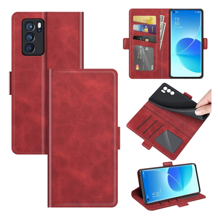 For OPPO Reno6 Pro 5G Dual-side Magnetic Buckle Horizontal Flip Leather Case with Holder & Card Slots & Wallet