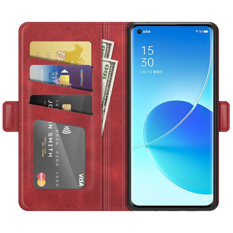 For OPPO Reno6 Pro 5G Dual-side Magnetic Buckle Horizontal Flip Leather Case with Holder & Card Slots & Wallet