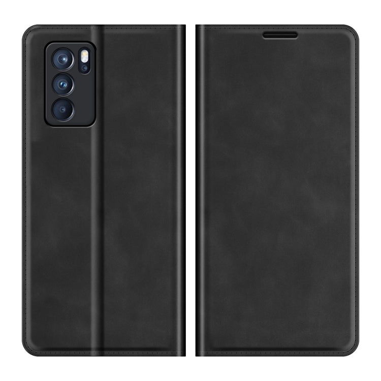 For OPPO Reno6 Pro 5G Retro-skin Business Magnetic Suction Leather Case with Holder & Card Slots & Wallet
