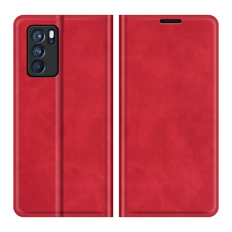 For OPPO Reno6 Pro 5G Retro-skin Business Magnetic Suction Leather Case with Holder & Card Slots & Wallet