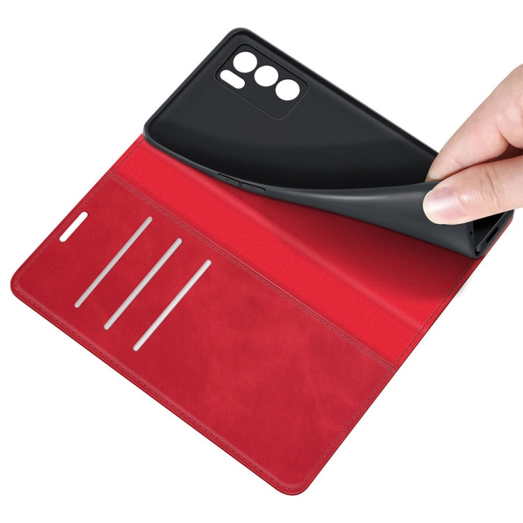 For OPPO Reno6 Pro 5G Retro-skin Business Magnetic Suction Leather Case with Holder & Card Slots & Wallet