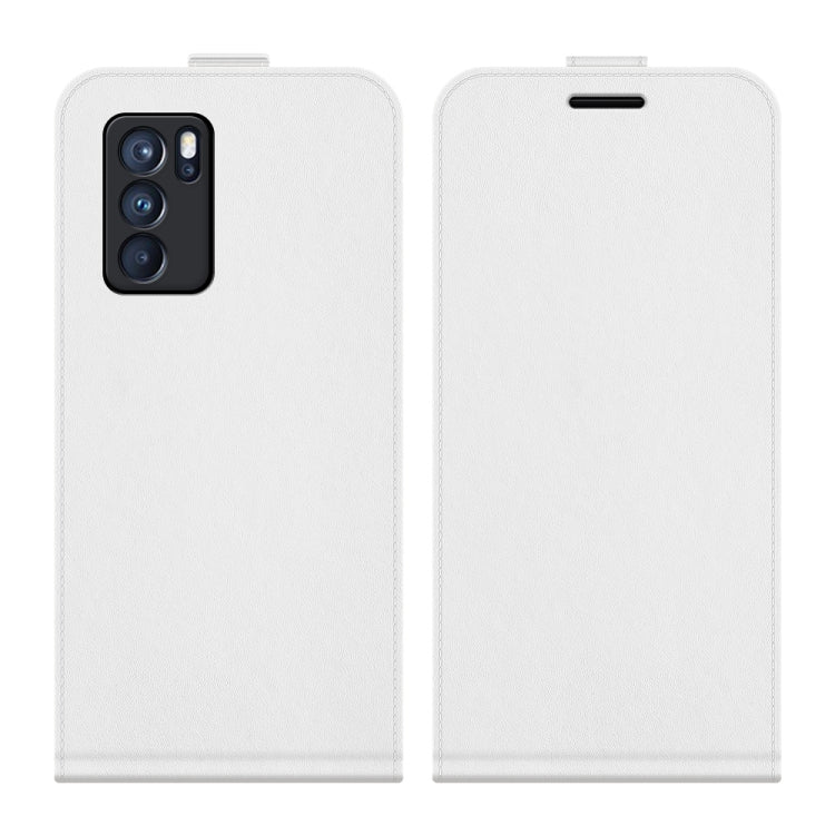 For OPPO Reno6 Pro 5G R64 Texture Single Vertical Flip Leather Protective Case with Card Slots & Photo Frame