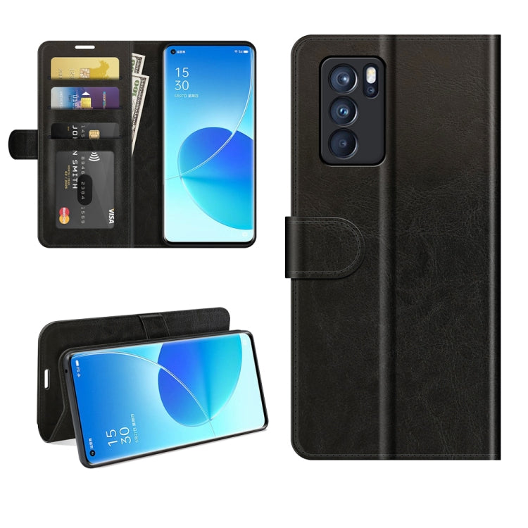 For OPPO Reno6 Pro 5G R64 Texture Single Horizontal Flip Protective Case with Holder & Card Slots & Wallet& Photo Frame