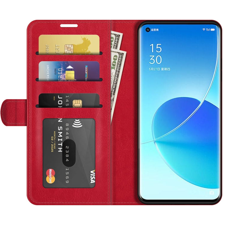 For OPPO Reno6 Pro 5G R64 Texture Single Horizontal Flip Protective Case with Holder & Card Slots & Wallet& Photo Frame