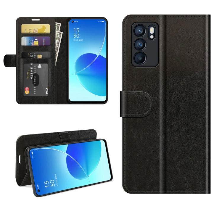 For OPPO Reno6 5G R64 Texture Single Horizontal Flip Protective Case with Holder & Card Slots & Wallet& Photo Frame