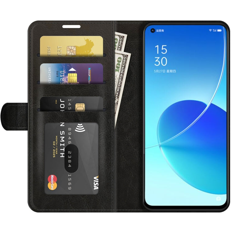For OPPO Reno6 5G R64 Texture Single Horizontal Flip Protective Case with Holder & Card Slots & Wallet& Photo Frame
