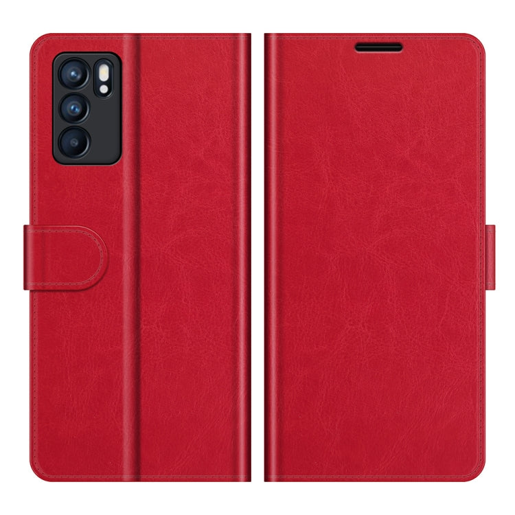 For OPPO Reno6 5G R64 Texture Single Horizontal Flip Protective Case with Holder & Card Slots & Wallet& Photo Frame