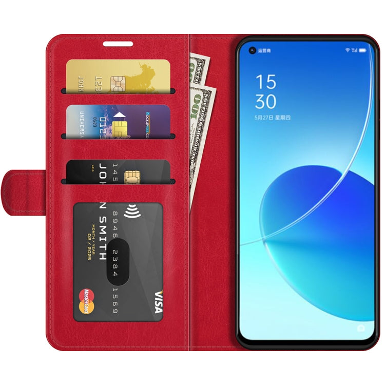 For OPPO Reno6 5G R64 Texture Single Horizontal Flip Protective Case with Holder & Card Slots & Wallet& Photo Frame