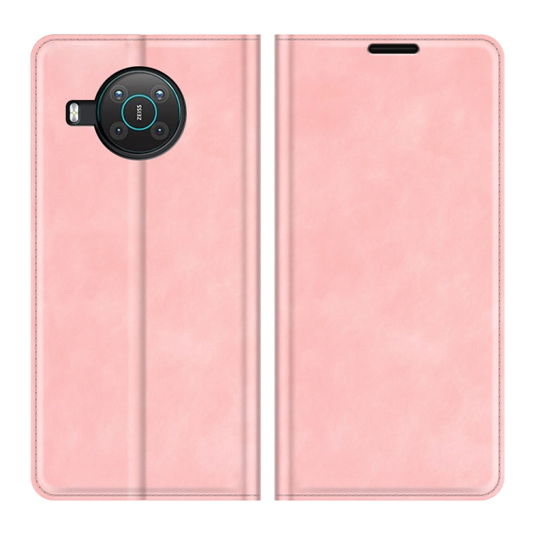 For Nokia X10/X20 Retro-skin Business Magnetic Suction Leather Case with Holder & Card Slots & Wallet