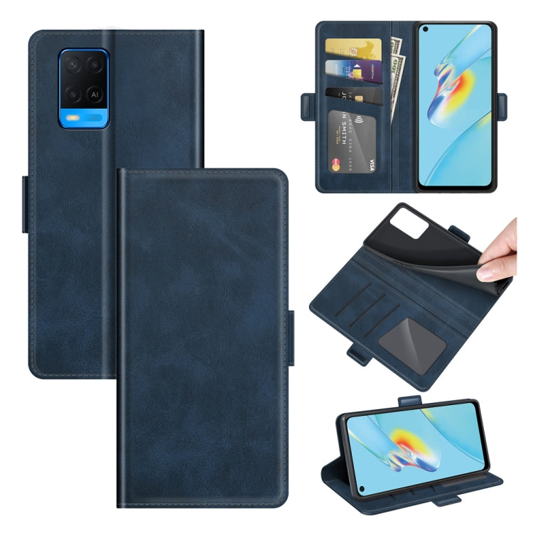 For OPPO A54 4G Dual-side Magnetic Buckle Horizontal Flip Leather Case with Holder & Card Slots & Wallet