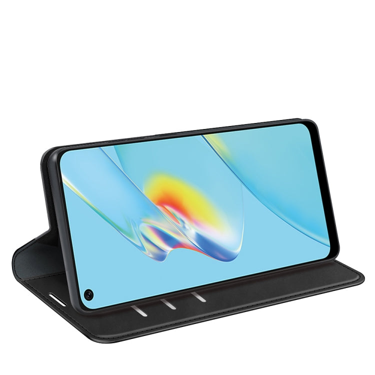 For OPPO A54 4G Retro-skin Business Magnetic Suction Leather Case with Holder & Card Slots & Wallet