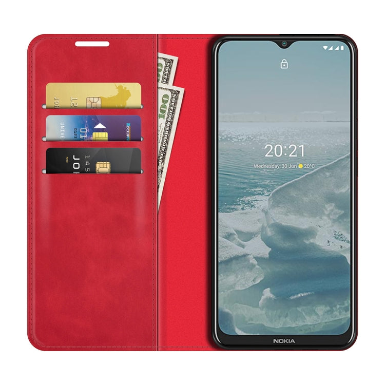 For Nokia G10/G20 Retro-skin Business Magnetic Suction Leather Case with Holder & Card Slots & Wallet