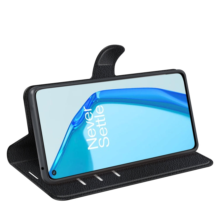 For OnePlus 9R Litchi Texture Horizontal Flip Protective Case with Holder & Card Slots & Wallet