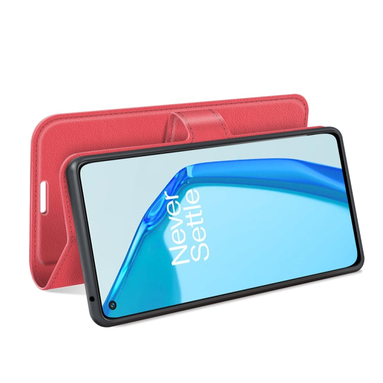 For OnePlus 9R Litchi Texture Horizontal Flip Protective Case with Holder & Card Slots & Wallet
