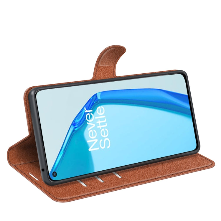 For OnePlus 9R Litchi Texture Horizontal Flip Protective Case with Holder & Card Slots & Wallet