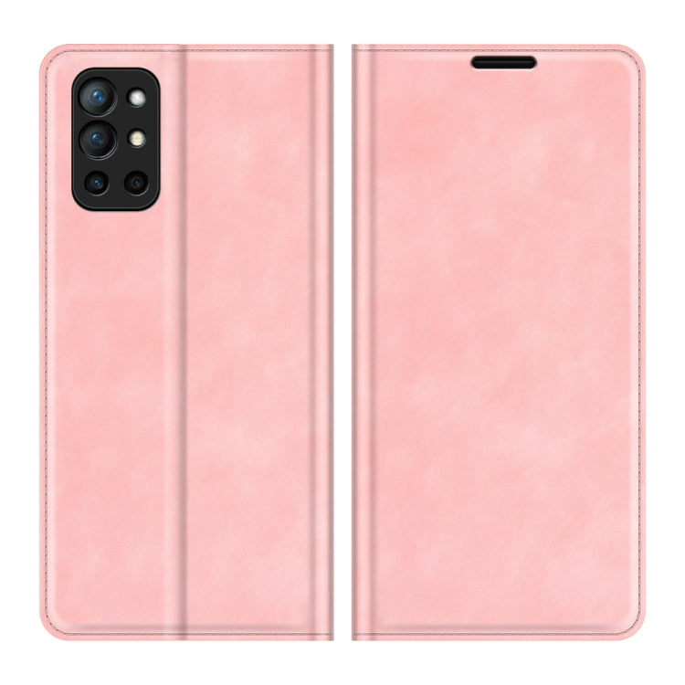 For OnePlus 9R Retro-skin Business Magnetic Suction Leather Case with Holder & Card Slots & Wallet