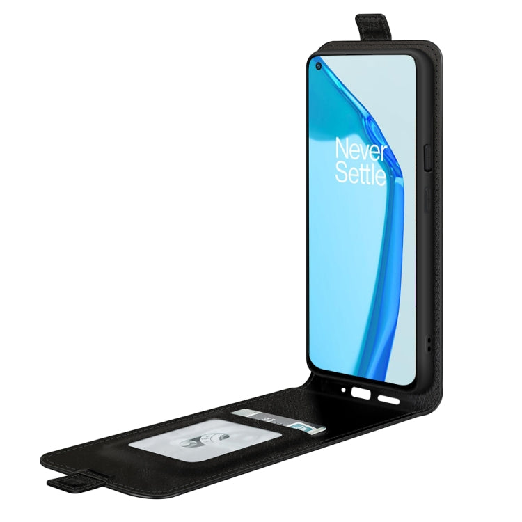 For OnePlus 9R R64 Texture Single Vertical Flip Leather Protective Case with Card Slots & Photo Frame