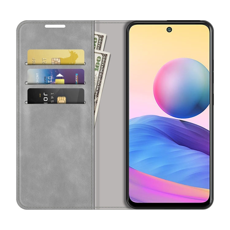 For Xiaomi Note 10 5G / Poco M3 Pro 5G Retro-skin Business Magnetic Suction Leather Case with Holder & Card Slots & Wallet
