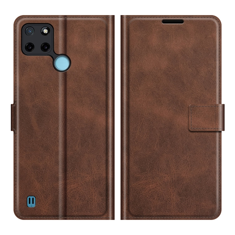 For OPPO Realme C21Y Retro Calf Pattern Buckle Horizontal Flip Leather Case with Holder & Card Slots & Wallet