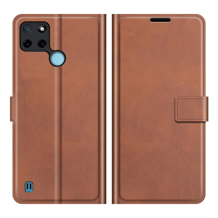 For OPPO Realme C21Y Retro Calf Pattern Buckle Horizontal Flip Leather Case with Holder & Card Slots & Wallet