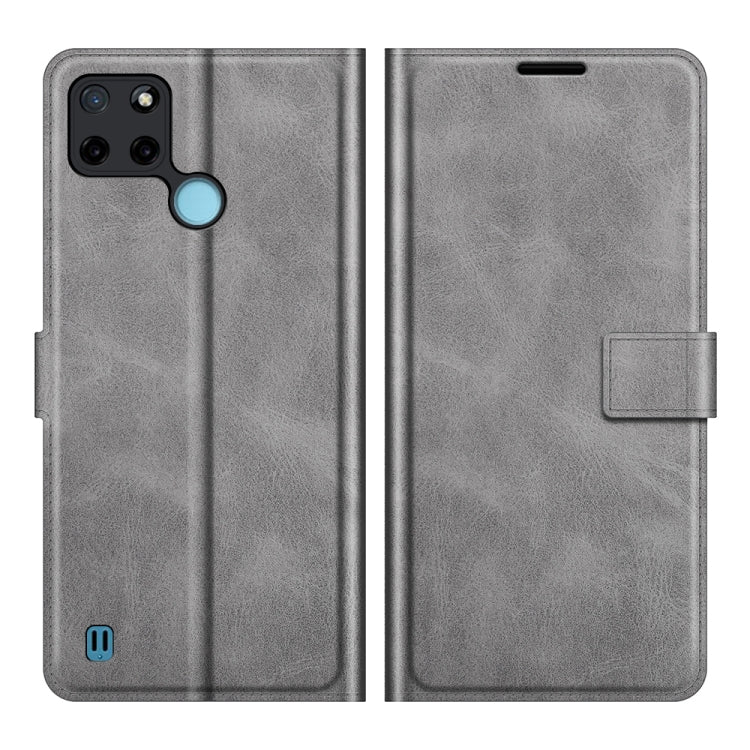 For OPPO Realme C21Y Retro Calf Pattern Buckle Horizontal Flip Leather Case with Holder & Card Slots & Wallet