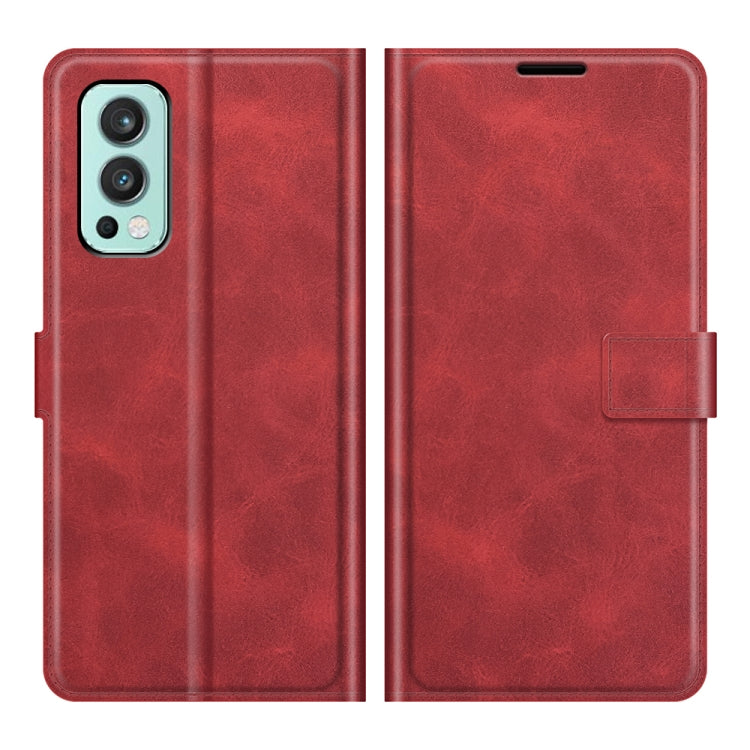 For OnePlus Nord 2 5G Retro Calf Pattern Buckle Horizontal Flip Leather Case with Holder & Card Slots & Wallet