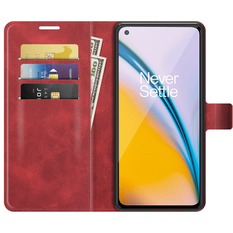 For OnePlus Nord 2 5G Retro Calf Pattern Buckle Horizontal Flip Leather Case with Holder & Card Slots & Wallet