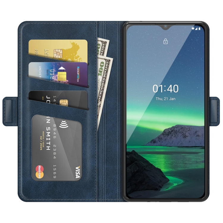 For Nokia 1.4 Dual-side Magnetic Buckle Horizontal Flip Leather Case with Holder & Card Slots & Wallet