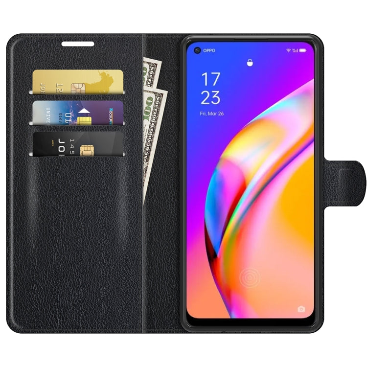 For OPPO A94 5G / F19 Pro+ 5G / Reno5 Z Litchi Texture Horizontal Flip Protective Case with Holder & Card Slots & Wallet