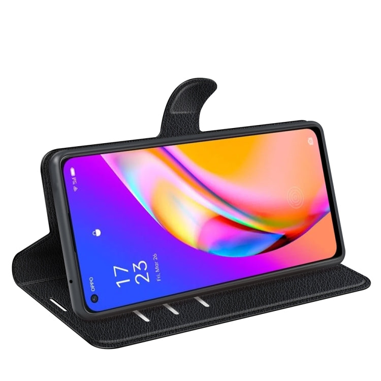 For OPPO A94 5G / F19 Pro+ 5G / Reno5 Z Litchi Texture Horizontal Flip Protective Case with Holder & Card Slots & Wallet