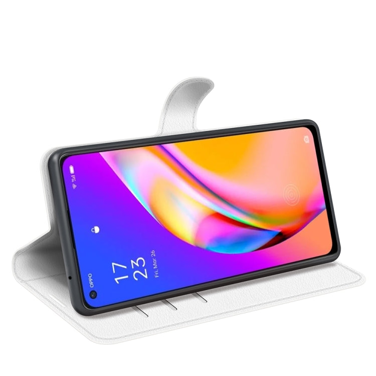 For OPPO A94 5G / F19 Pro+ 5G / Reno5 Z Litchi Texture Horizontal Flip Protective Case with Holder & Card Slots & Wallet