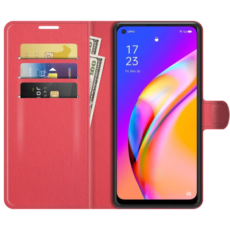 For OPPO A94 5G / F19 Pro+ 5G / Reno5 Z Litchi Texture Horizontal Flip Protective Case with Holder & Card Slots & Wallet