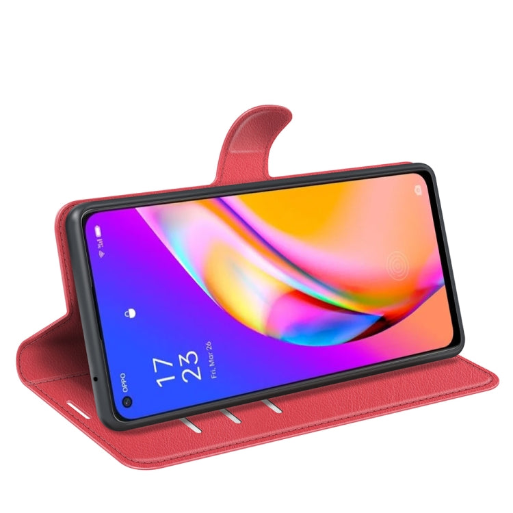 For OPPO A94 5G / F19 Pro+ 5G / Reno5 Z Litchi Texture Horizontal Flip Protective Case with Holder & Card Slots & Wallet