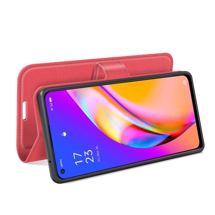 For OPPO A94 5G / F19 Pro+ 5G / Reno5 Z Litchi Texture Horizontal Flip Protective Case with Holder & Card Slots & Wallet