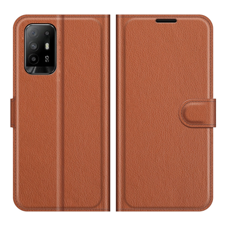 For OPPO A94 5G / F19 Pro+ 5G / Reno5 Z Litchi Texture Horizontal Flip Protective Case with Holder & Card Slots & Wallet