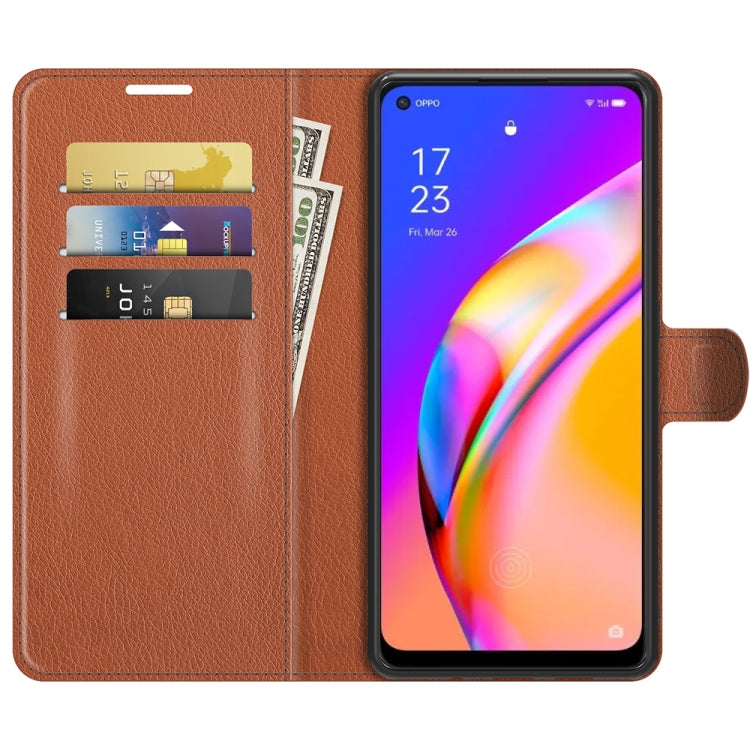 For OPPO A94 5G / F19 Pro+ 5G / Reno5 Z Litchi Texture Horizontal Flip Protective Case with Holder & Card Slots & Wallet