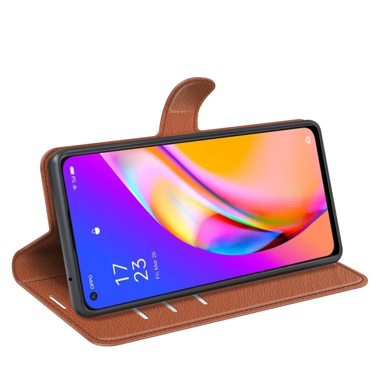 For OPPO A94 5G / F19 Pro+ 5G / Reno5 Z Litchi Texture Horizontal Flip Protective Case with Holder & Card Slots & Wallet