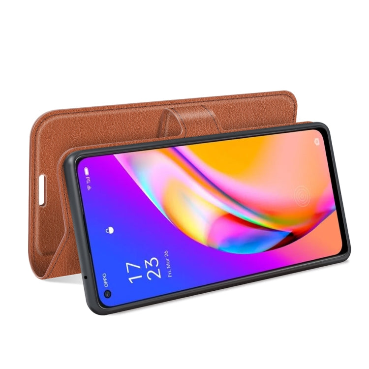 For OPPO A94 5G / F19 Pro+ 5G / Reno5 Z Litchi Texture Horizontal Flip Protective Case with Holder & Card Slots & Wallet