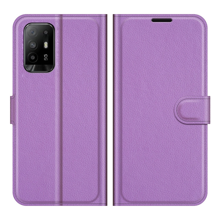 For OPPO A94 5G / F19 Pro+ 5G / Reno5 Z Litchi Texture Horizontal Flip Protective Case with Holder & Card Slots & Wallet