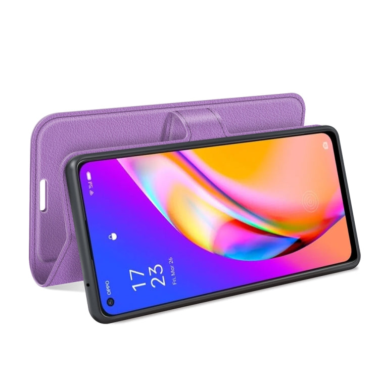 For OPPO A94 5G / F19 Pro+ 5G / Reno5 Z Litchi Texture Horizontal Flip Protective Case with Holder & Card Slots & Wallet