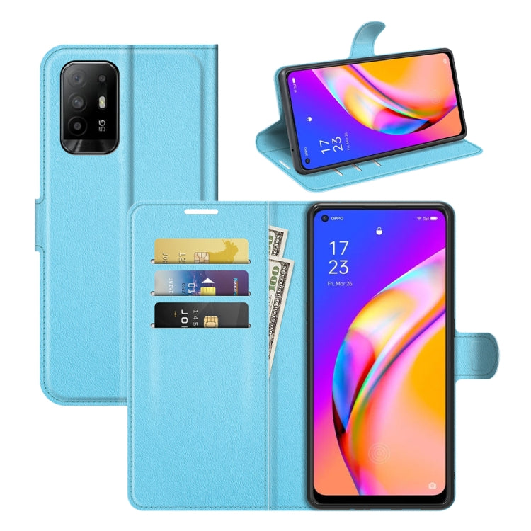 For OPPO A94 5G / F19 Pro+ 5G / Reno5 Z Litchi Texture Horizontal Flip Protective Case with Holder & Card Slots & Wallet