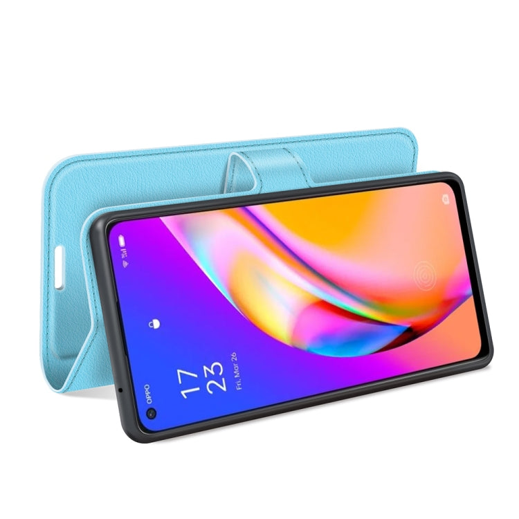 For OPPO A94 5G / F19 Pro+ 5G / Reno5 Z Litchi Texture Horizontal Flip Protective Case with Holder & Card Slots & Wallet