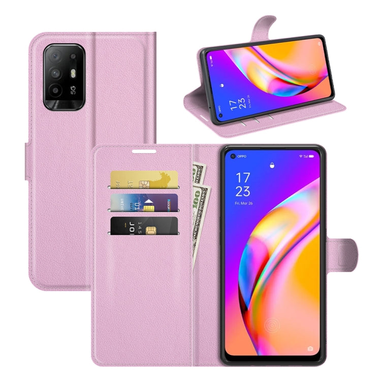 For OPPO A94 5G / F19 Pro+ 5G / Reno5 Z Litchi Texture Horizontal Flip Protective Case with Holder & Card Slots & Wallet