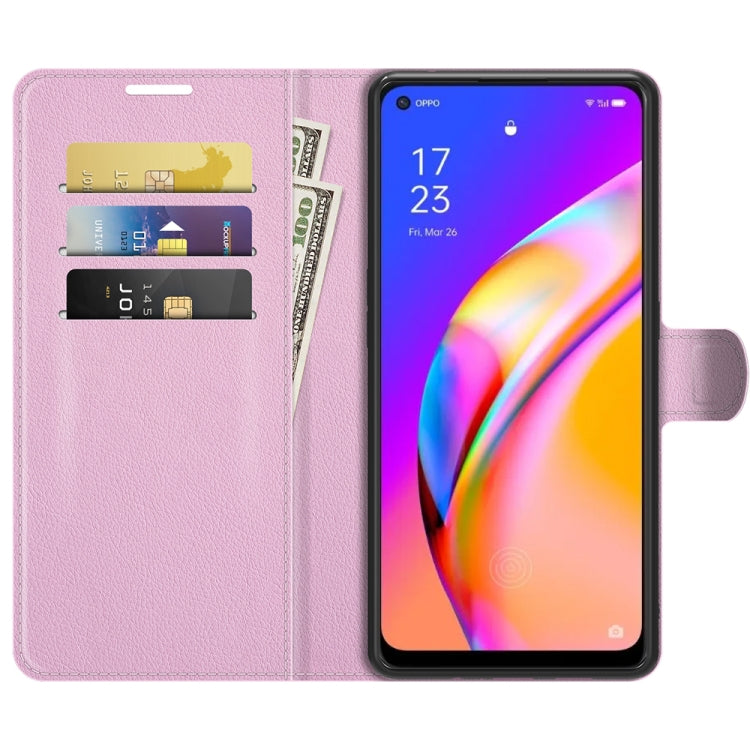 For OPPO A94 5G / F19 Pro+ 5G / Reno5 Z Litchi Texture Horizontal Flip Protective Case with Holder & Card Slots & Wallet