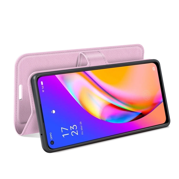For OPPO A94 5G / F19 Pro+ 5G / Reno5 Z Litchi Texture Horizontal Flip Protective Case with Holder & Card Slots & Wallet