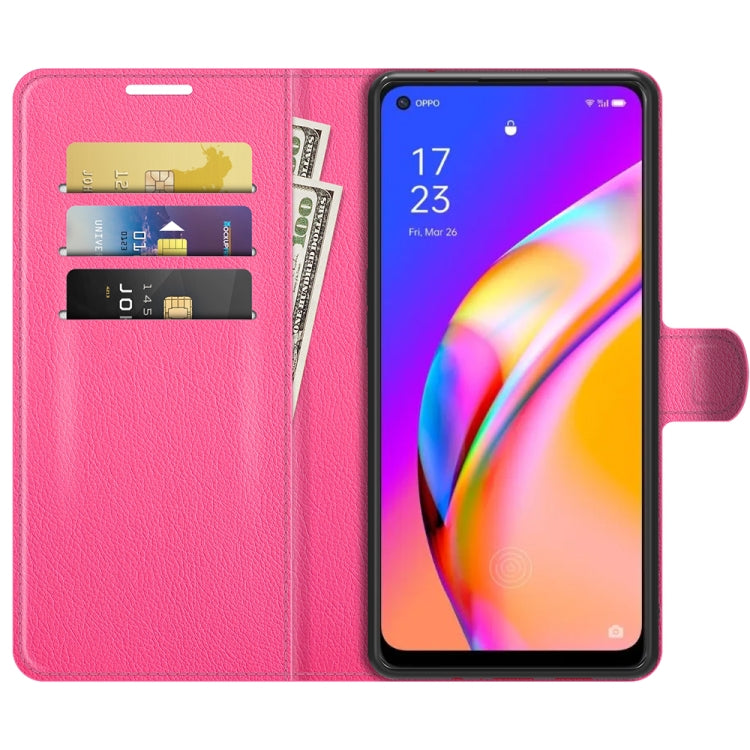 For OPPO A94 5G / F19 Pro+ 5G / Reno5 Z Litchi Texture Horizontal Flip Protective Case with Holder & Card Slots & Wallet