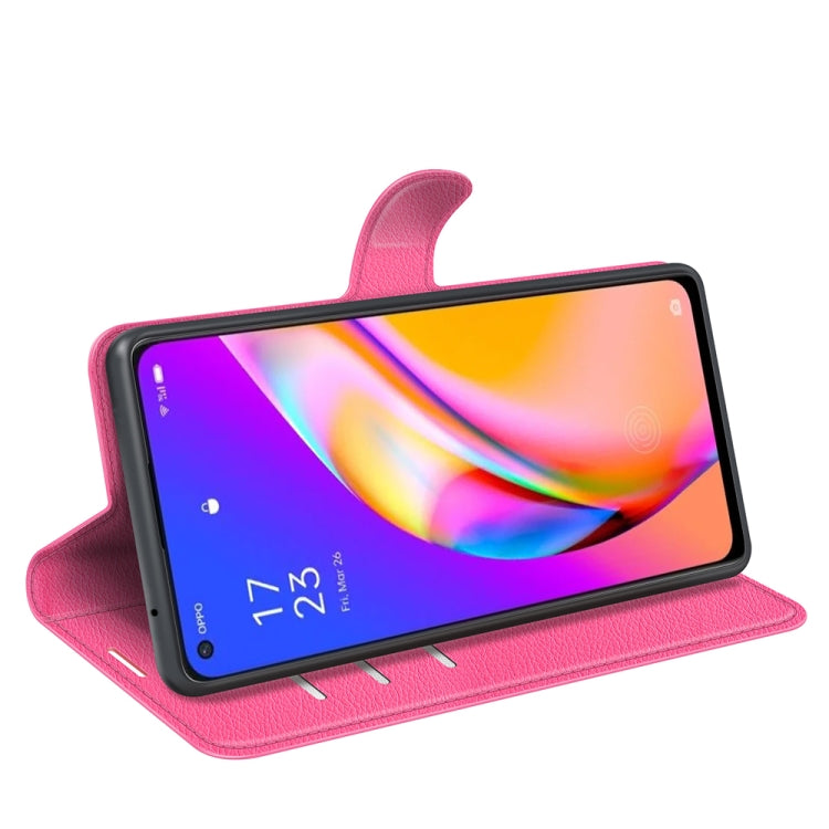 For OPPO A94 5G / F19 Pro+ 5G / Reno5 Z Litchi Texture Horizontal Flip Protective Case with Holder & Card Slots & Wallet